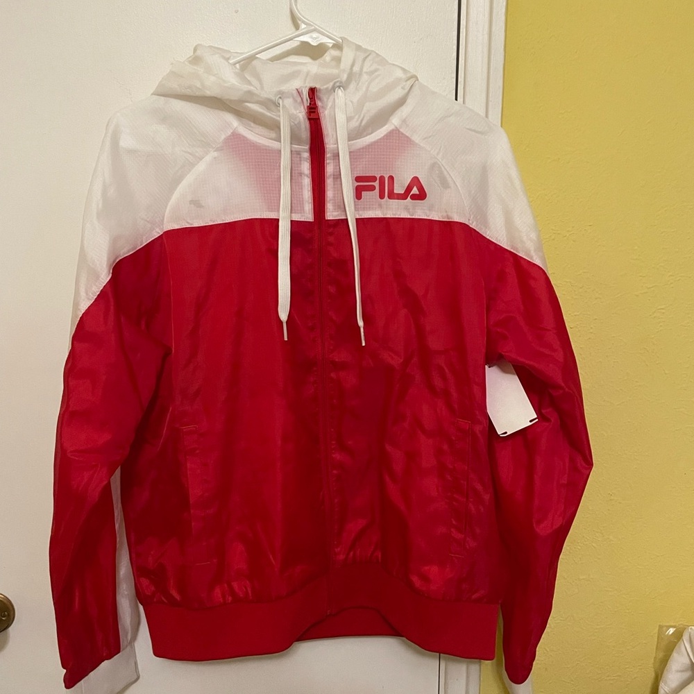 Fila Red and White Hooded Jacket